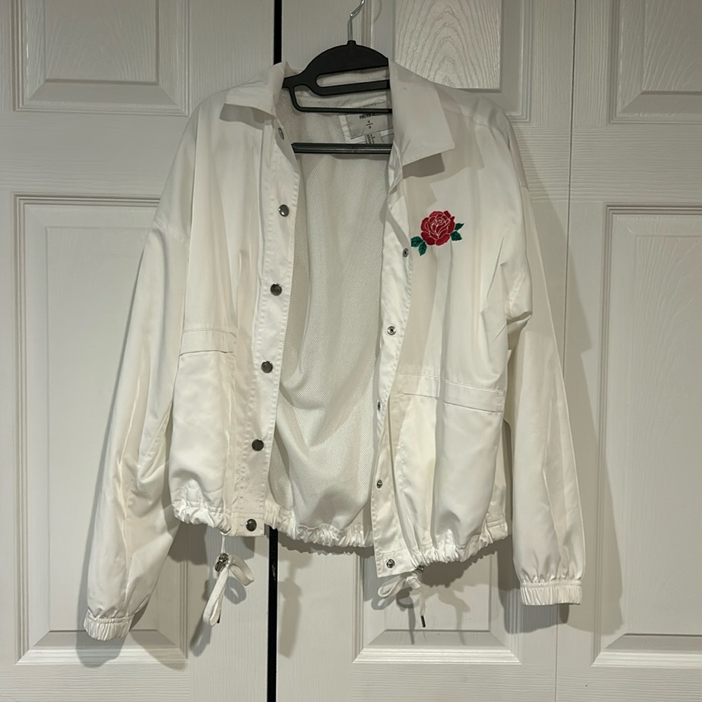 Forever 21 White Windbreaker
